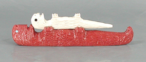 Authentic Native American Otter fetish carving  by Zuni artisan Jesus Espino