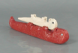 Authentic Native American Otter fetish carving  by Zuni artisan Jesus Espino