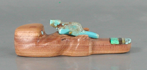 Authentic Native American Otter fetish carving of aromatic cedar by Zuni artisan Brandon Phillips