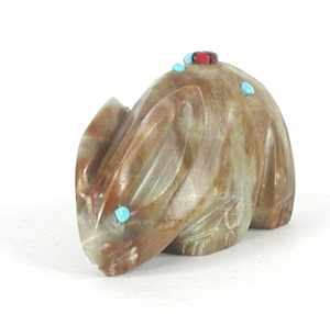 Authentic Native American rabbit fetish carving by Zuni artisan Danette Laate