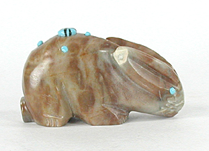 Authentic Native American rabbit fetish carving by Zuni artisan Danette Laate