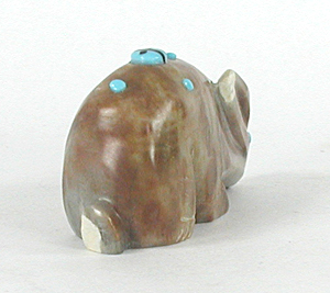 Authentic Native American Picasso marble rabbit fetish by Zuni artisan Danette Laate