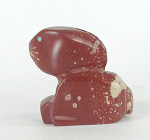 Authentic Native American pipestone rabbit fetish by Zuni artisan Gilbert Lonjose