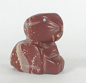 Authentic Native American rabbit fetish carving by Zuni artisan Gilbert Lonjose