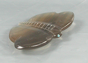 Authentic Native American art glass Butterfly fetish by Zuni artisans Leland Boone and Daphne Quam