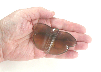 Authentic Native American art glass Butterfly fetish by Zuni artisans Leland Boone and Daphne Quam