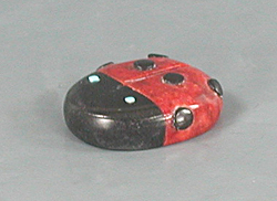 Authentic Native American Ladybug fetish carving by Zuni artisan Reynold Lunasee