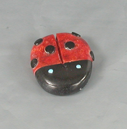 Authentic Native American Ladybug fetish carving by Zuni artisan Reynold Lunasee