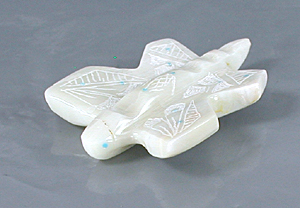 Authentic Native American Butterfly fetish carving of alabaster by Zuni artisan Dominica Wallace