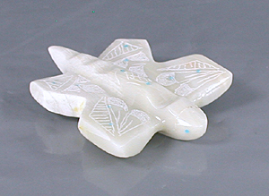 Authentic Native American Butterfly fetish carving of alabaster by Zuni artisan Dominica Wallace