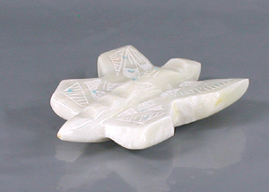 Authentic Native American Butterfly fetish carving of alabaster by Zuni artisan Dominica Wallace