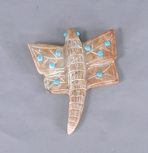 Authentic Native American butterfly fetish carving by Zuni artisan Danette Laate