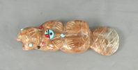 Authentic Native American Picasso marble beaver fetish by Zuni artisan Danette Laate