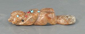 Authentic Native American beaver fetish carving by Zuni artisan Danette Laate