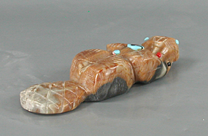 Authentic Native American Picasso marble beaver fetish by Zuni artisan Danette Laate