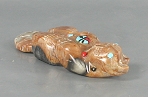 Authentic Native American beaver fetish carving by Zuni artisan Danette Laate