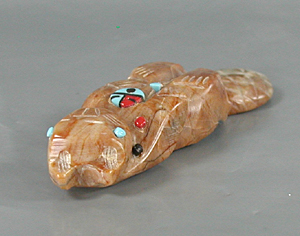 Authentic Native American beaver fetish carving by Zuni artisan Danette Laate