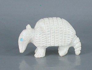 Authentic Native American fish rock armadillo fetish by Zuni artisan Chris Peina