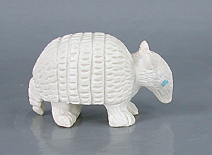 Authentic Native American armadillo fetish carving by Zuni artisan Chris Peina