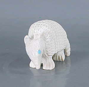 Authentic Native American fish rock armadillo fetish by Zuni artisan Chris Peina