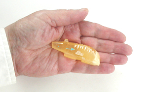 Authentic Native American calcite armadillo fetish by Zuni artisan Abby Quam