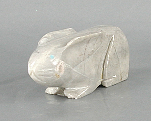 Authentic Native American rabbit fetish carving by Zuni artisan Alex Tsethlikai