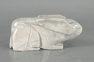 Authentic Native American marble rabbit fetish by Zuni artisan Alex Tsethlikai