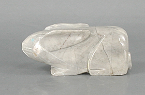 Authentic Native American rabbit fetish carving by Zuni artisan Alex Tsethlikai