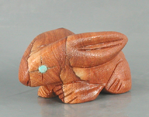 Authentic Native American sandstone rabbit fetish by Zuni artisan Louise Ponchuella