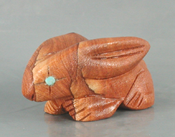 Authentic Native American sandstone rabbit fetish by Zuni artisan Louise Ponchuella