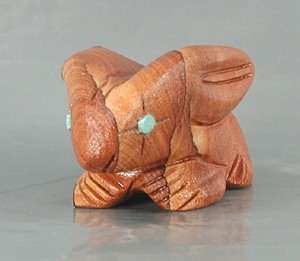 Authentic Native American sandstone rabbit fetish by Zuni artisan Louise Ponchuella