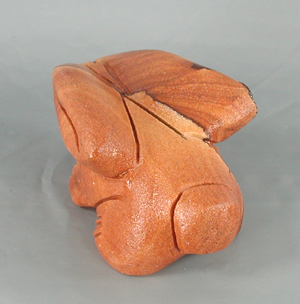 Authentic Native American rabbit fetish carving by Zuni artisan Louise Ponchuella