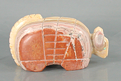 Authentic Native American armadillo fetish carving by Zuni artisan Silven Powitech