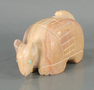 Authentic Native American dolomite armadillo fetish by unknown Zuni carver