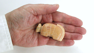 Authentic Native American dolomite armadillo fetish by unknown Zuni carver