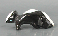Authentic Native American skunk fetish by Zuni artisan Calvert Bowannie