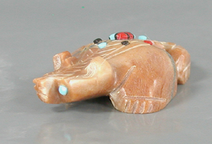 Authentic Native American badger fetish carving by Zuni artisan Danette Laate