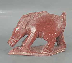 Authentic Native American javalina fetish by Zuni artisan Derrick Kaamasee
