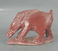 Authentic Native American feral hog fetish by Zuni artisan Derrick Kaamasee