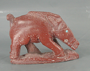 Authentic Native American javalina fetish by Zuni artisan Derrick Kaamasee
