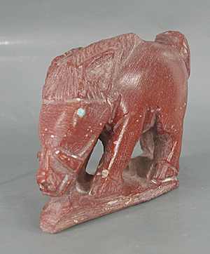 Authentic Native American javalina fetish by Zuni artisan Derrick Kaamasee