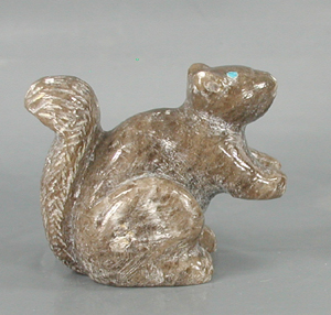 Authentic Native American squirrel fetish by Zuni artisan Michael Coble