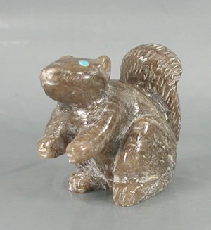 Authentic Native American squirrel fetish by Zuni artisan Michael Coble
