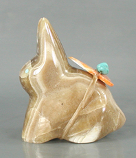 Authentic Native American onyx rabbit fetish by Zuni artisan Daphne Quam