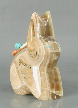 Authentic Native American rabbit fetish carving by Zuni artisan Daphne Quam