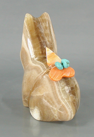 Authentic Native American rabbit fetish carving by Zuni artisan Daphne Quam