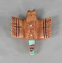Authentic Native American cedar wood dragonfly fetish by Zuni artisan Brandon Phillips