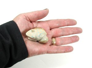 Authentic Native American onyx Frog Fetish carving by Zuni artist Mike Yatsayte