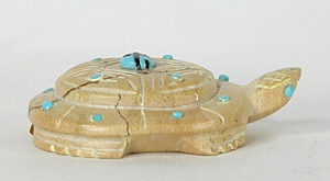 Authentic Native American Indian turtle fetish carving by Zuni artists Danette Laate