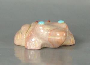 Authentic Native American Zuni frog fetish carving by Gordon Poncho